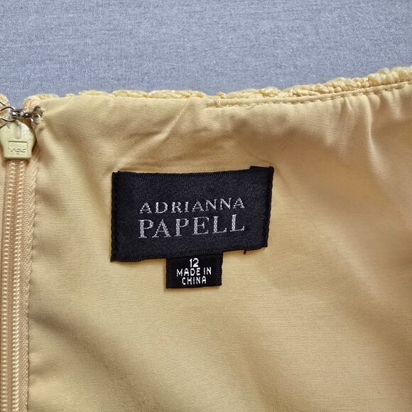 ADRIANNA PAPELL Womens Sleeveless Eyelet Sheath Dress SZ 12 Cocktail Wedding - Picture 4 of 9